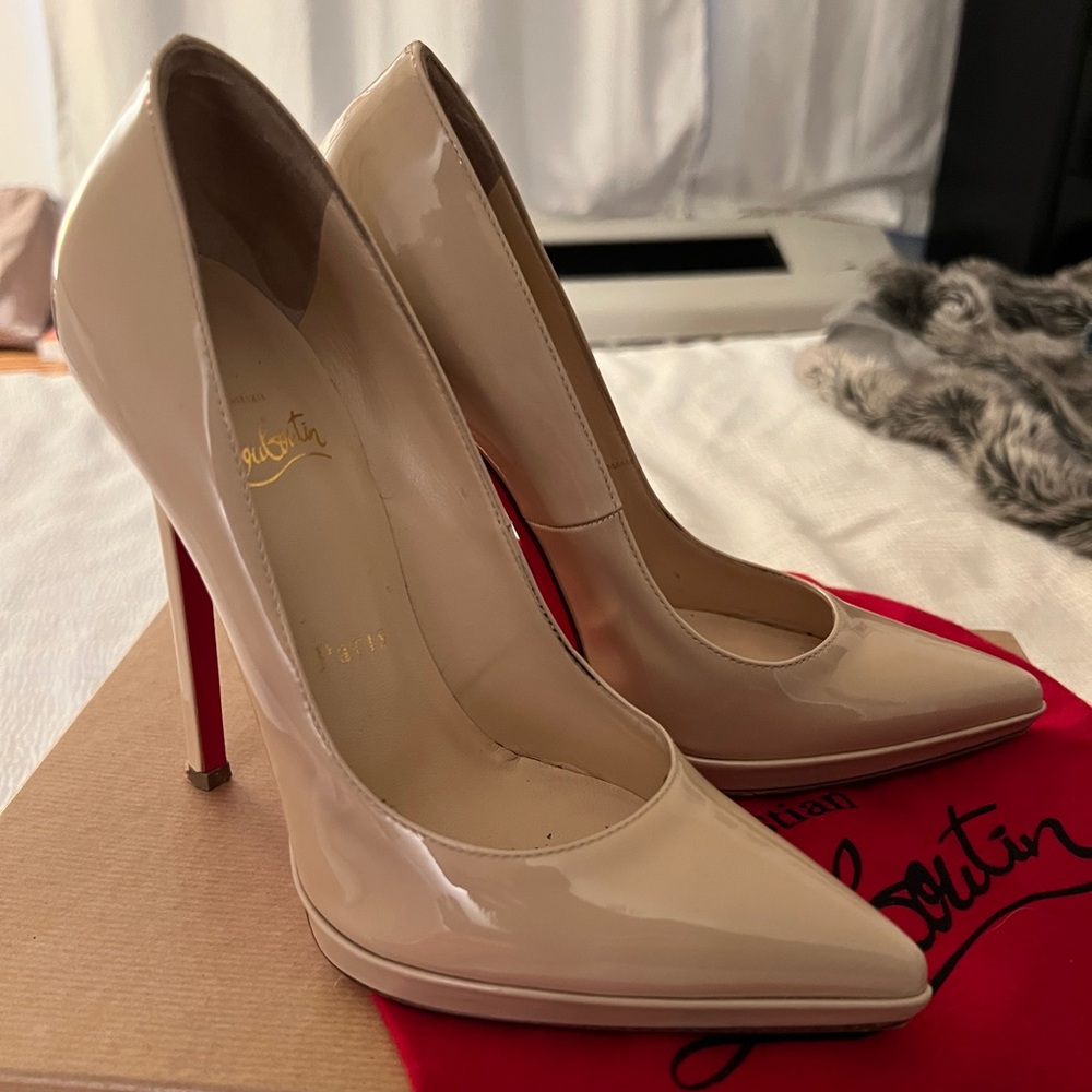 Christian Louboutin Pigalle 120 Plato Patent - Nude